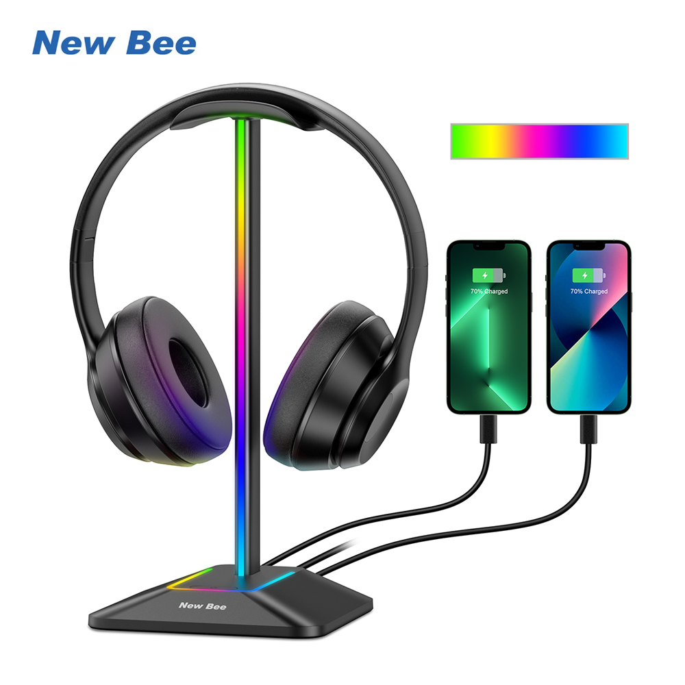Headphone Hook Under - New Bee Z8 RGB Headphones Stand
