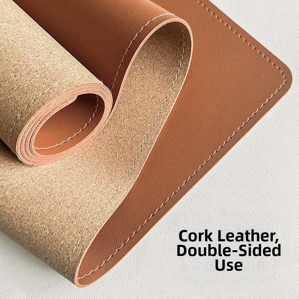 Desk Pad Leather Large - Desk Blotter Leather Writing Pad Cork