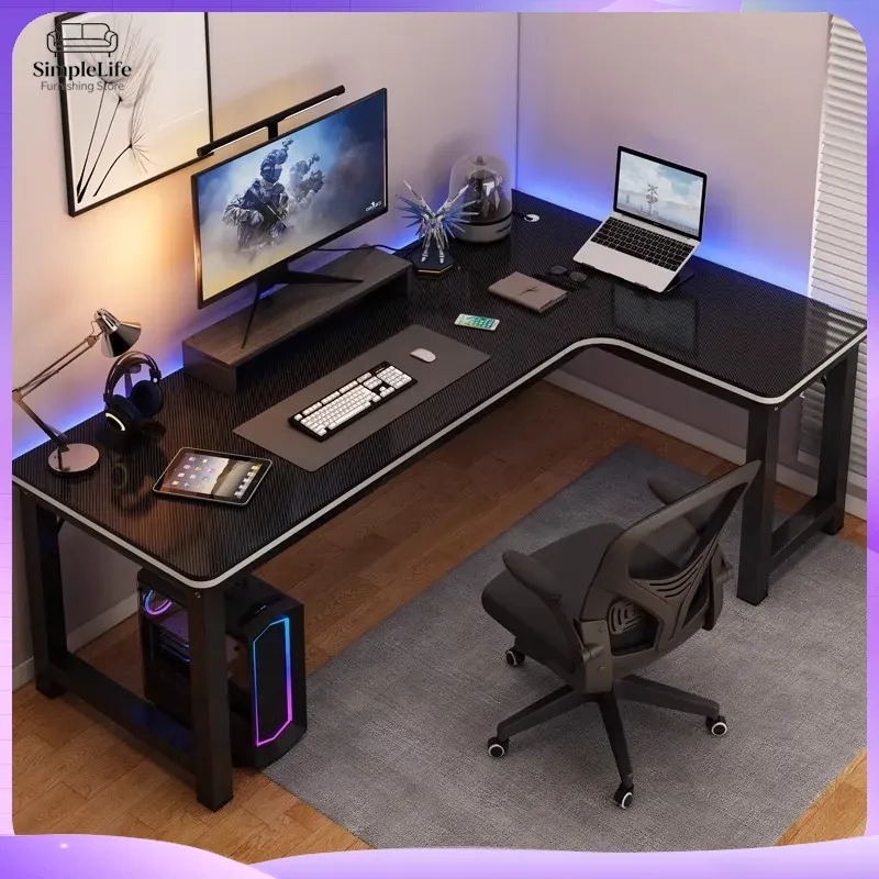 Desk Setup Corner - Corner Gaming Desk Computer Desk for