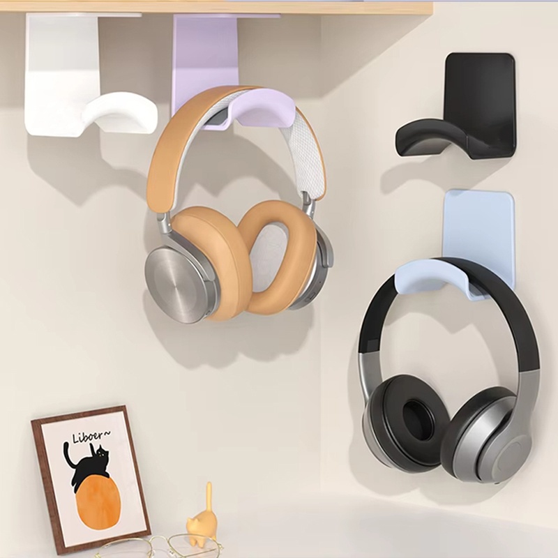 Headphone Hook Under - 2Pcs Universal Plastic Wall Mounted Headphone