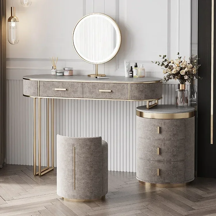 Desk Vanity Setup - Bedroom Set European Furniture Luxury Dresser