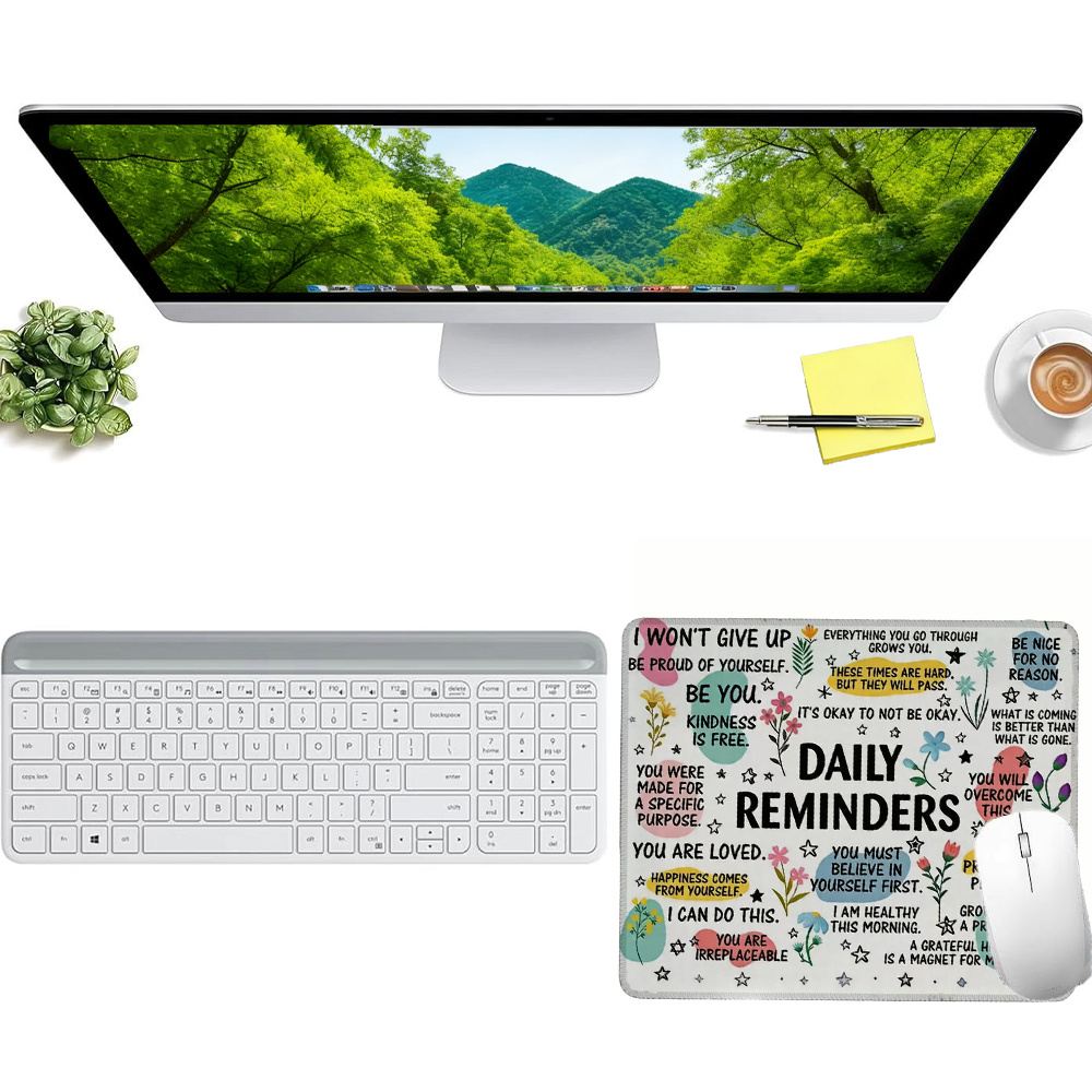 Desk Setup For Work - Style Positive Affirmation Mouse Pad Suitable