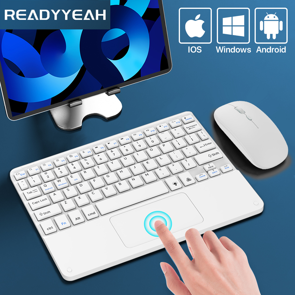 Desk Setup Keyboard - Touchpad Wireless Keyboard and Mouse Bluetooth