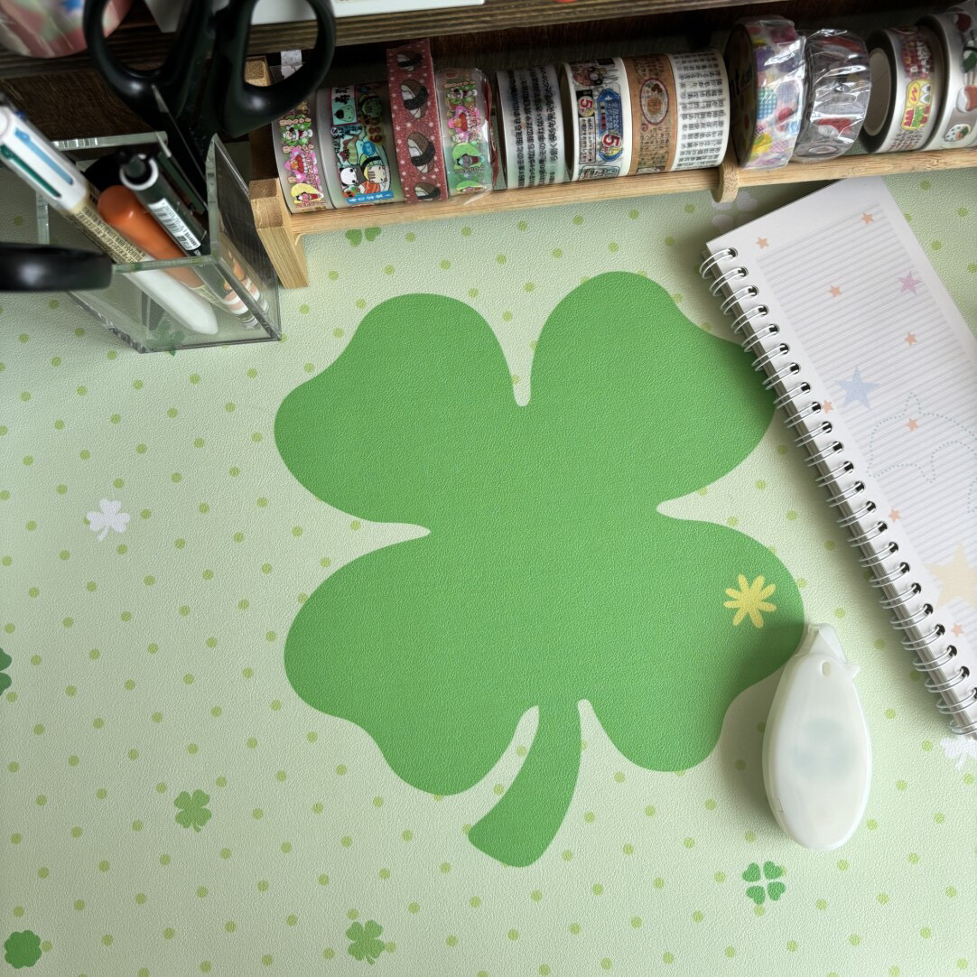 Desk Pad Leather Large - Four-Leaf Clover Eye Protection Leather Desk