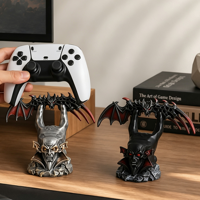 Desk Setup Xbox - Spooky Vampire Bat Wing Resin Controller