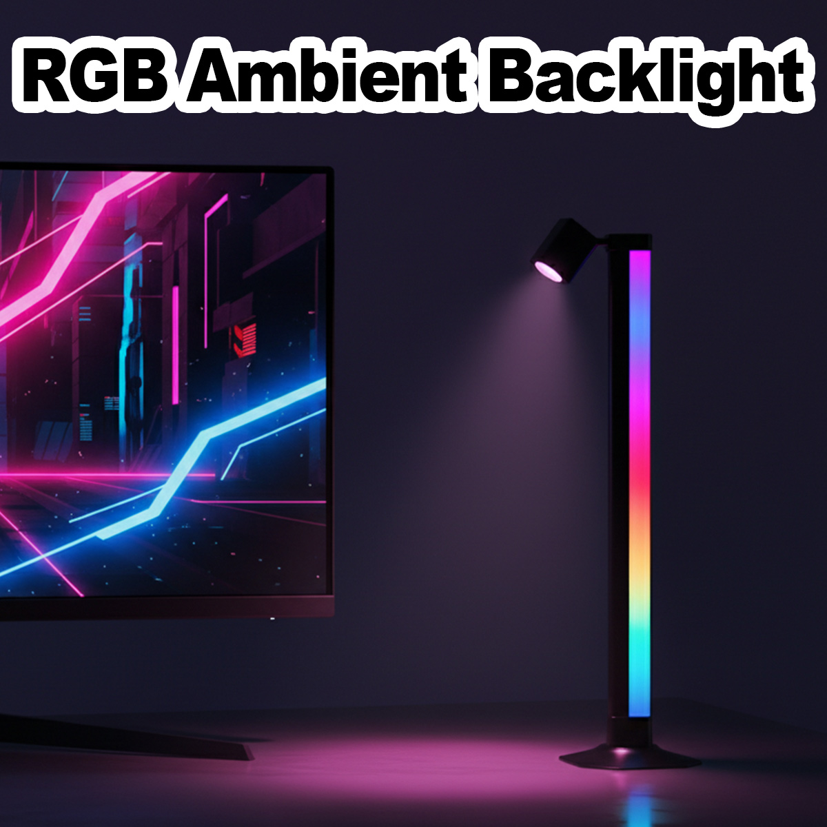 Desk Setup Background - Smart Light Bar LED RGB Music