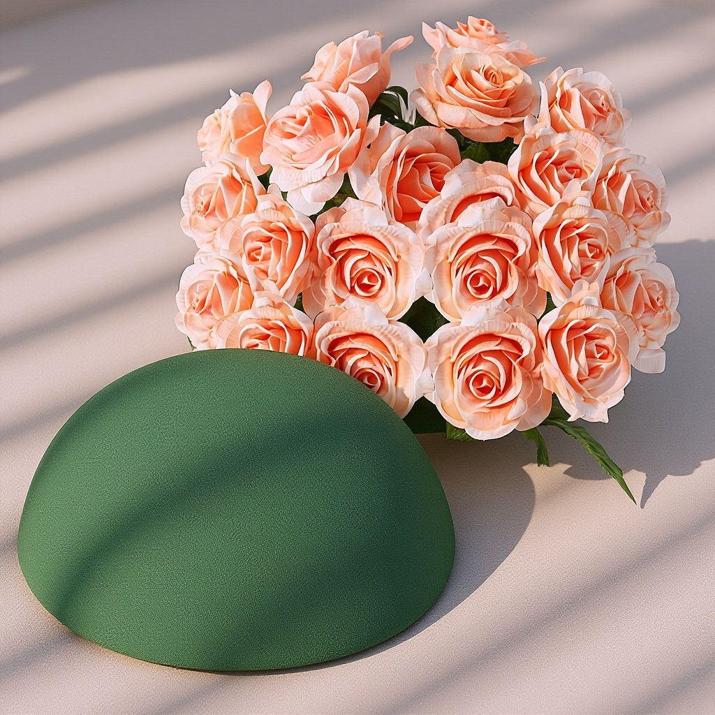 Desk Setup Green - 2Pcs Green Half Round Floral Dry