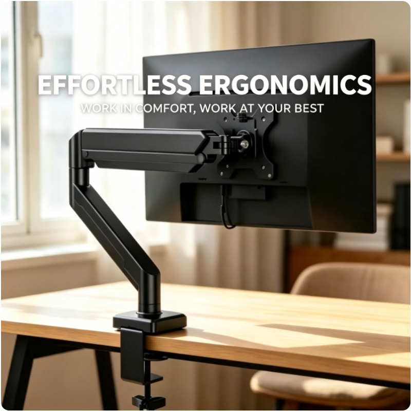 Desk Setup Monitor Arm - 14-32 Inch Single Monitor Arm Height