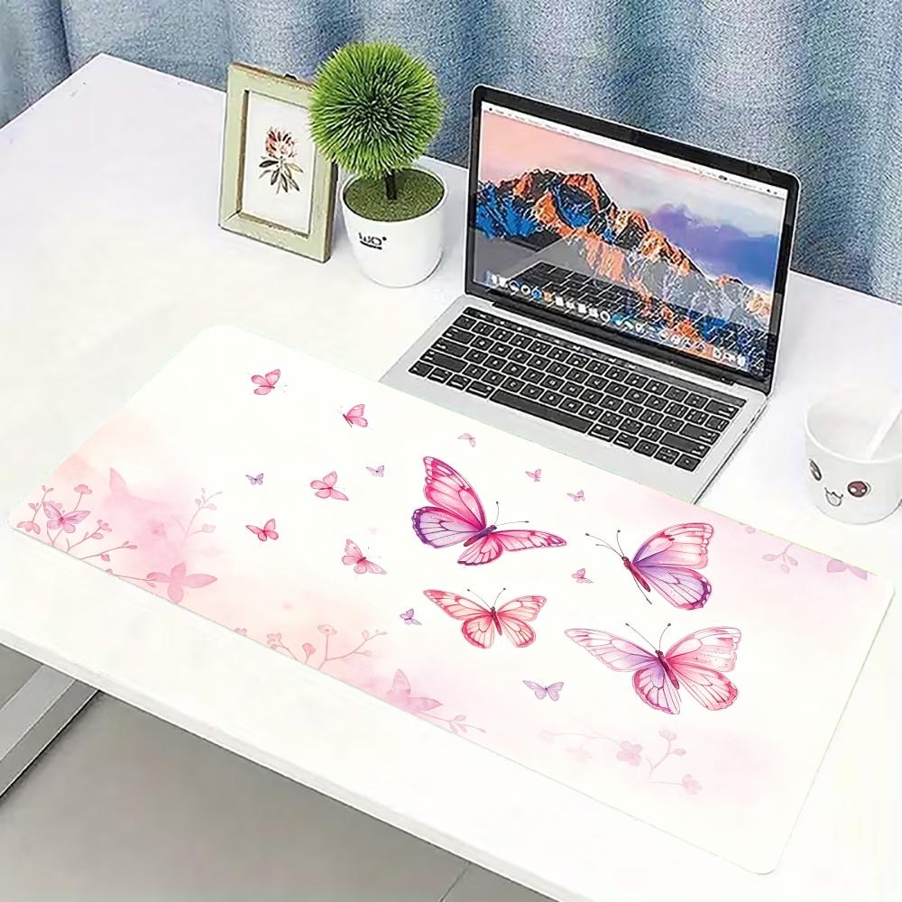 Watercolor Pink Butterfly Larg - Desk Setup Keyboard 评论和价格