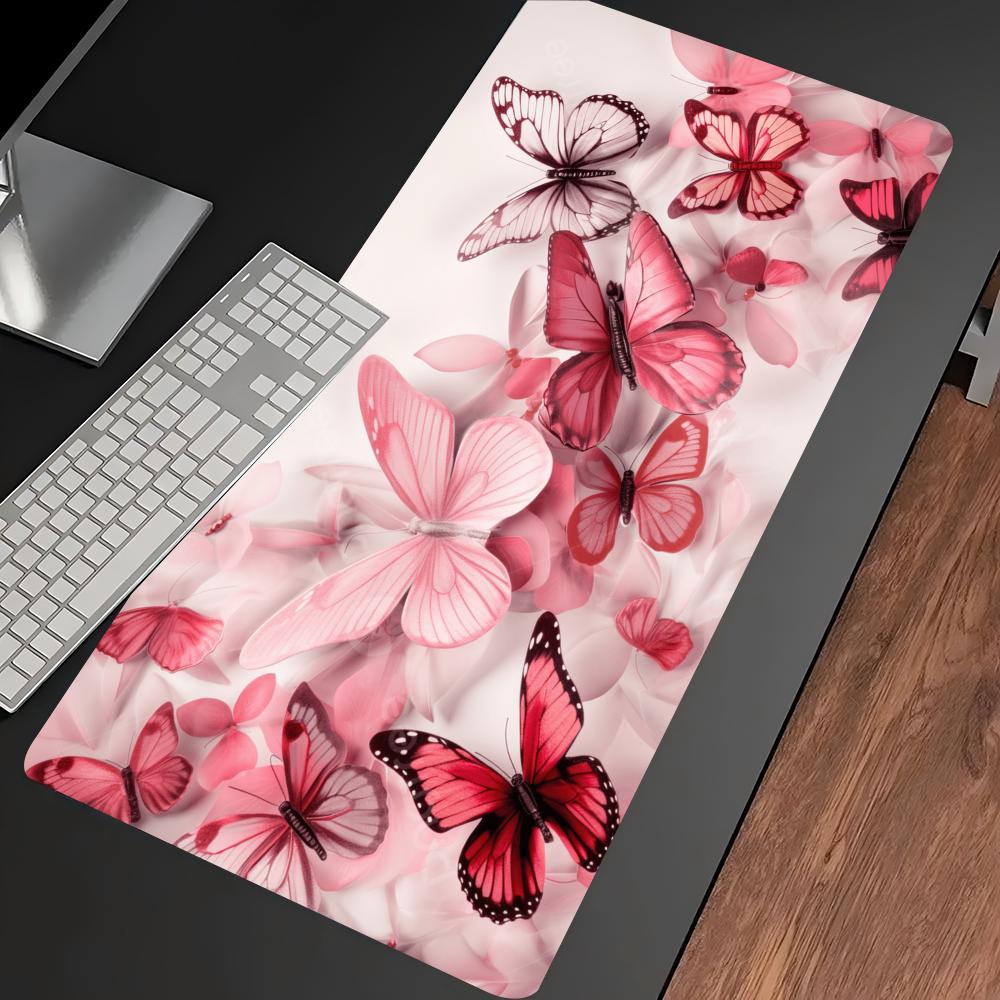 Watercolor Pink Butterfly Larg - Desk Setup Keyboard 评论和价格