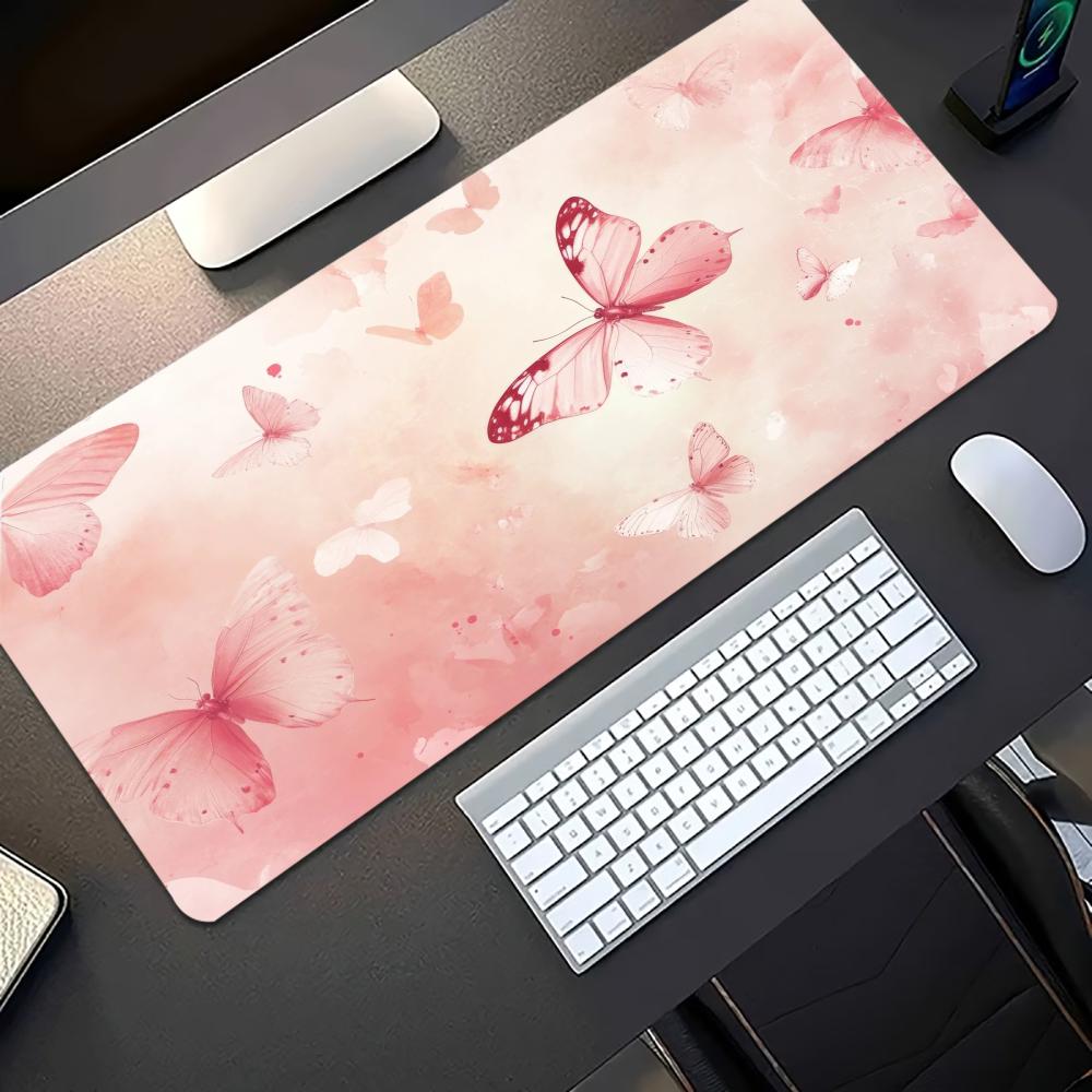 Watercolor Pink Butterfly Larg - Desk Setup Keyboard 评论和价格