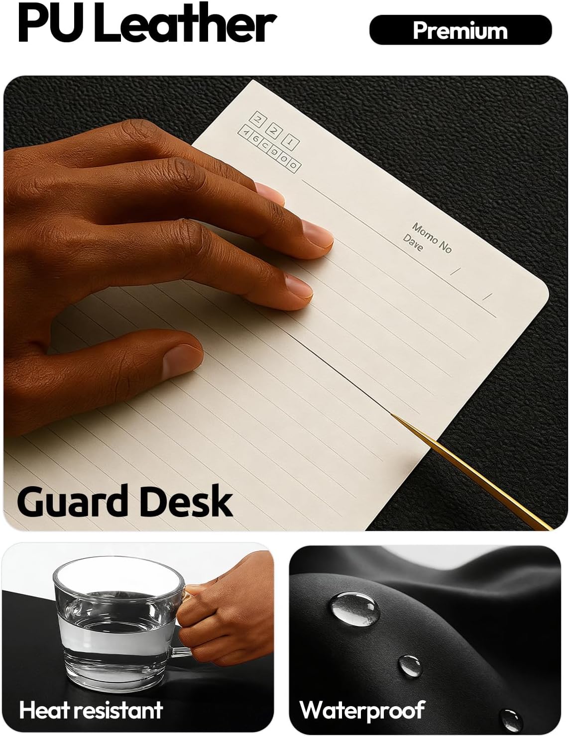 Large PU Leather Desk Pad Prot - Desk Pad Leather Large 评论和价格