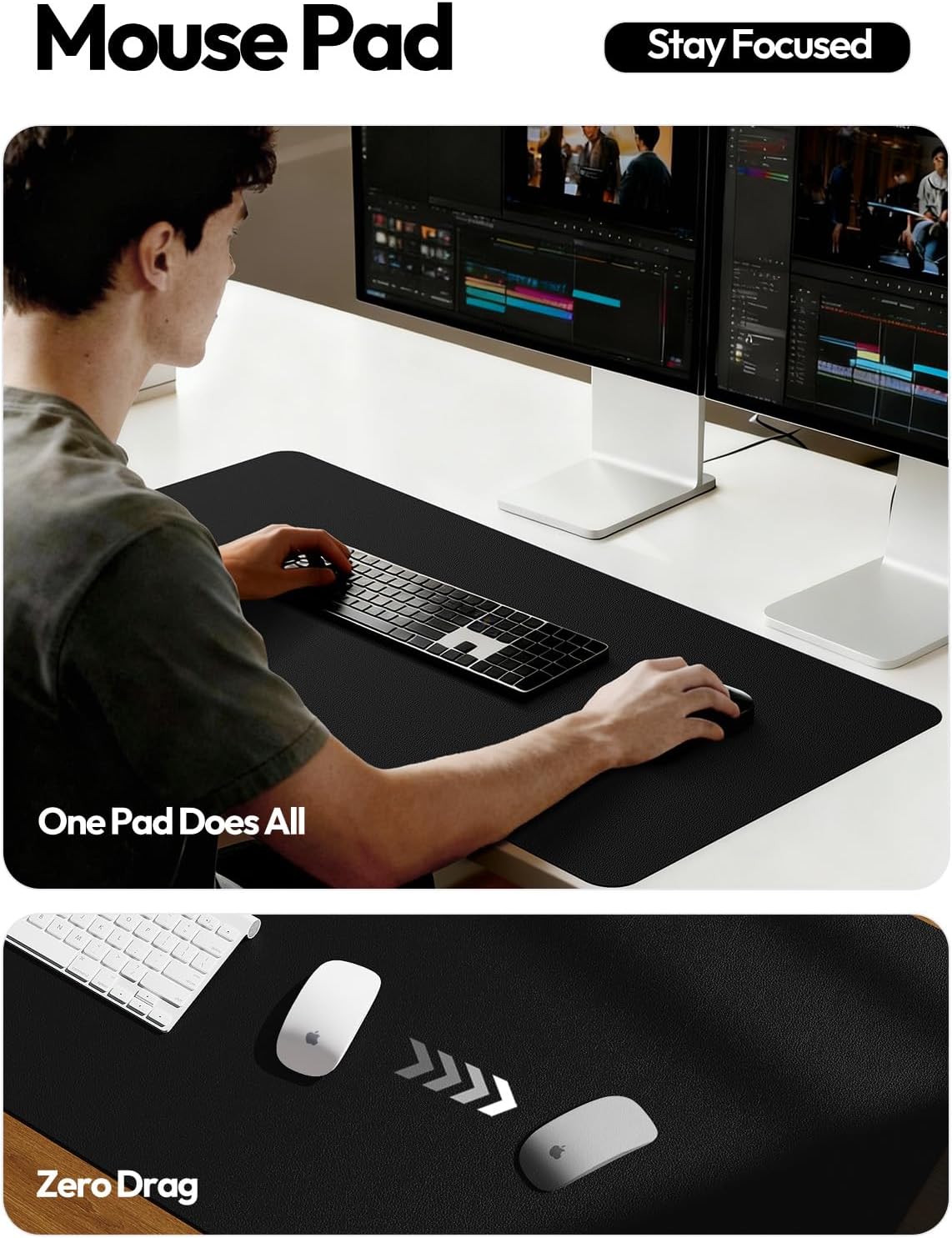 Large PU Leather Desk Pad Prot - Desk Pad Leather Large 评论和价格