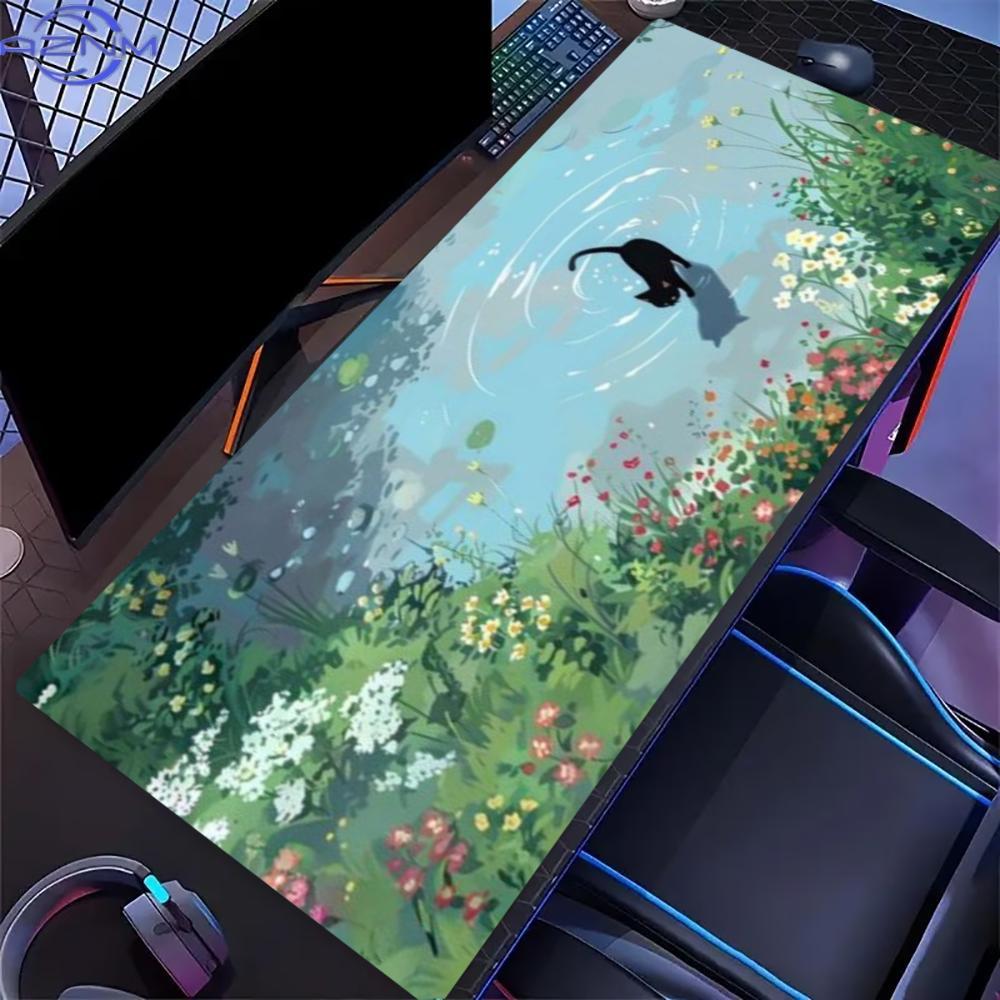 Floral Cute Cat Large Gaming M - Desk Setup For Work 评论和价格