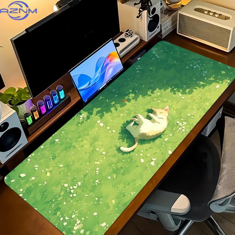 Floral Cute Cat Large Gaming M - Desk Setup For Work 评论和价格