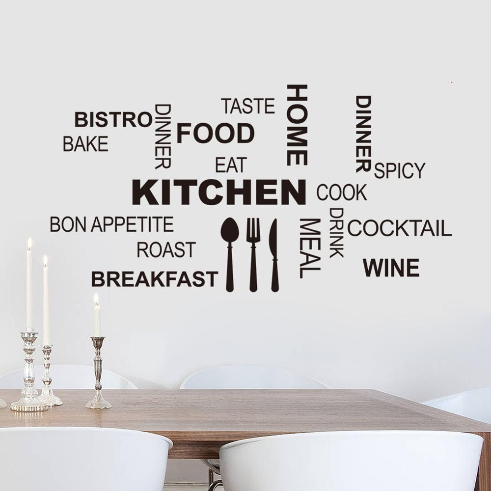 Creative Kitchen Text Wall Sti - Desk Setup Background 评论和价格