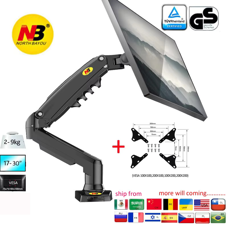 NEW NB F80 17-30' Desktop LED  - Desk Setup Monitor Arm 评论和价格
