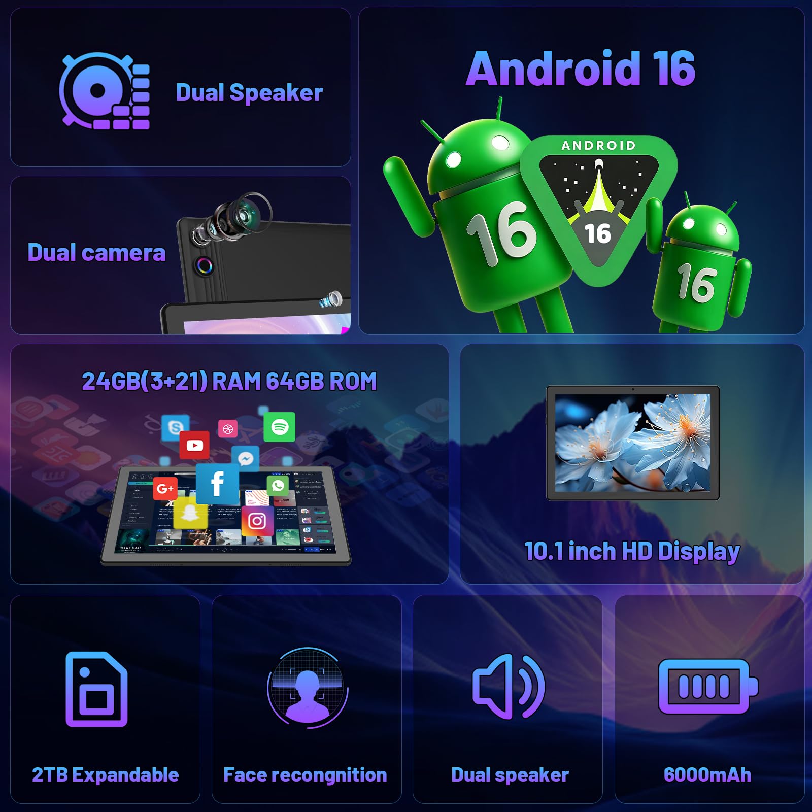 10.1 Inch Android 16 Tablet Bu - Desk Setup Keyboard 评论和价格