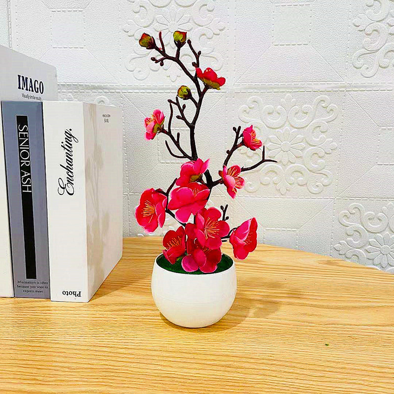 Simulation Plum Flower Pot Pla - Desk Setup Background 评论和价格