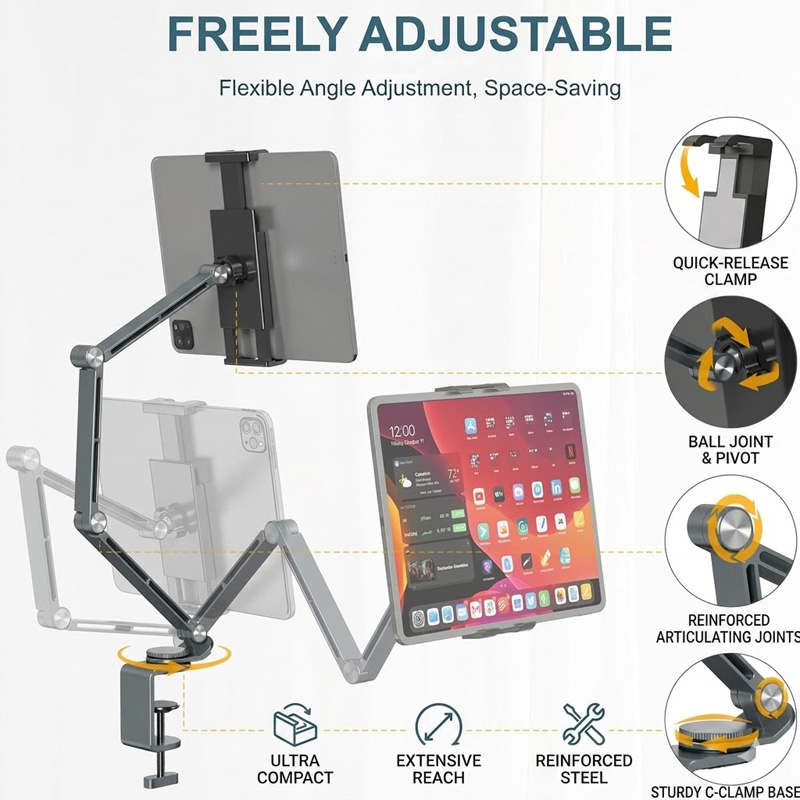 iPad Mount for Desk Aluminum A - Desk Setup Monitor Arm 评论和价格