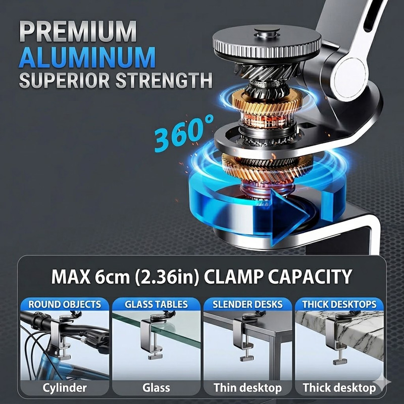 iPad Mount for Desk Aluminum A - Desk Setup Monitor Arm 评论和价格