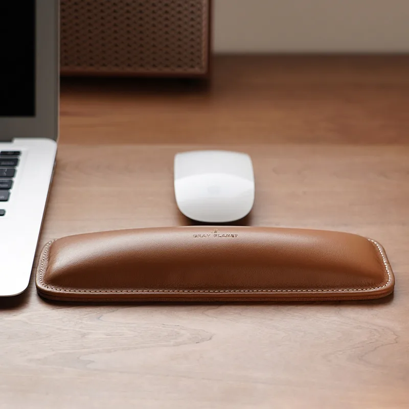 Genuine Leather Wrist Rest Top - Ergonomic Desk Setup Keyboard 评论和价格
