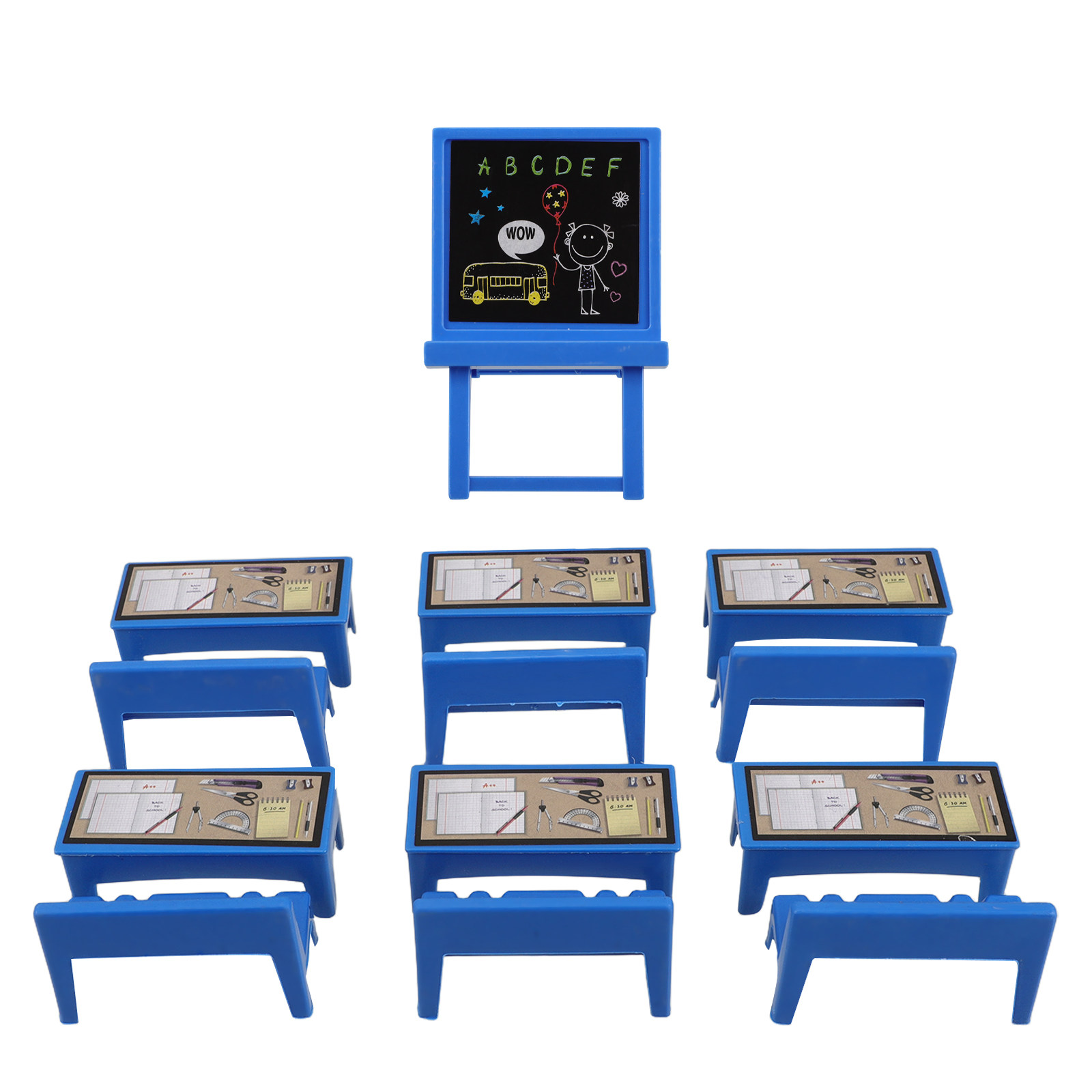 13Pcs Mini Classroom Furniture - Desk Setup Kids 评论和价格