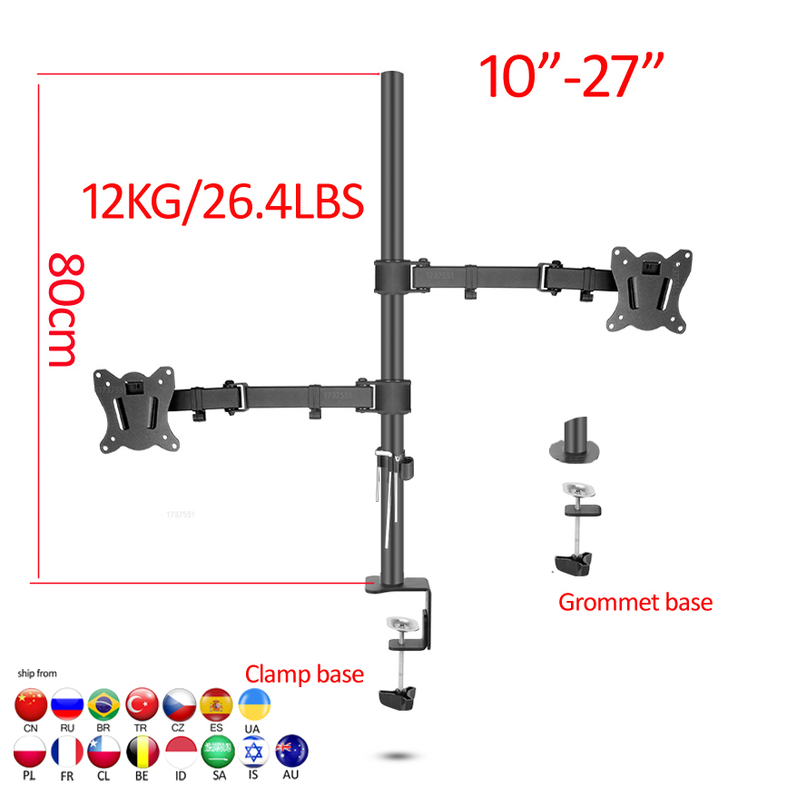 (80cm) DL-T902-280II Full Moti - Desk Setup Monitor Arm 评论和价格