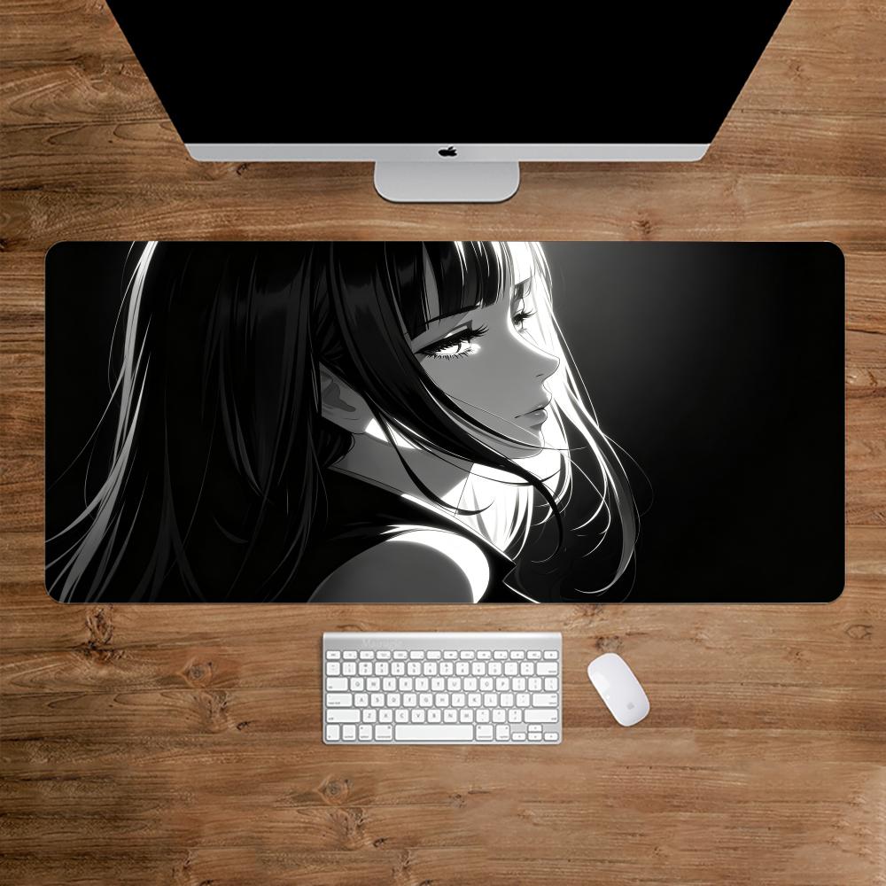 Dark Anime Girl Mouse Pad Desk - Desk Setup For Work 评论和价格