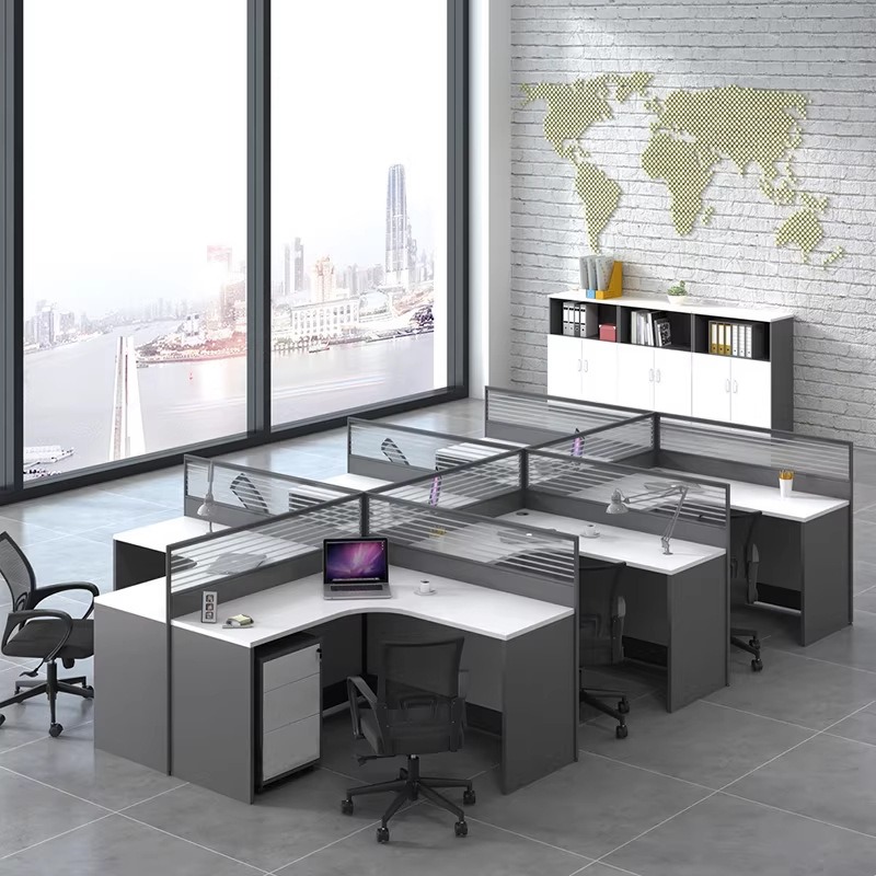 White Office Desk for 2 4 or 6 - Desk Setup Corner 评论和价格