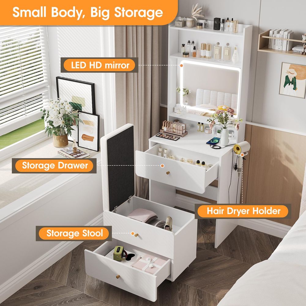 Up Vanity Desk with Mirror and - Desk Vanity Setup 评论和价格