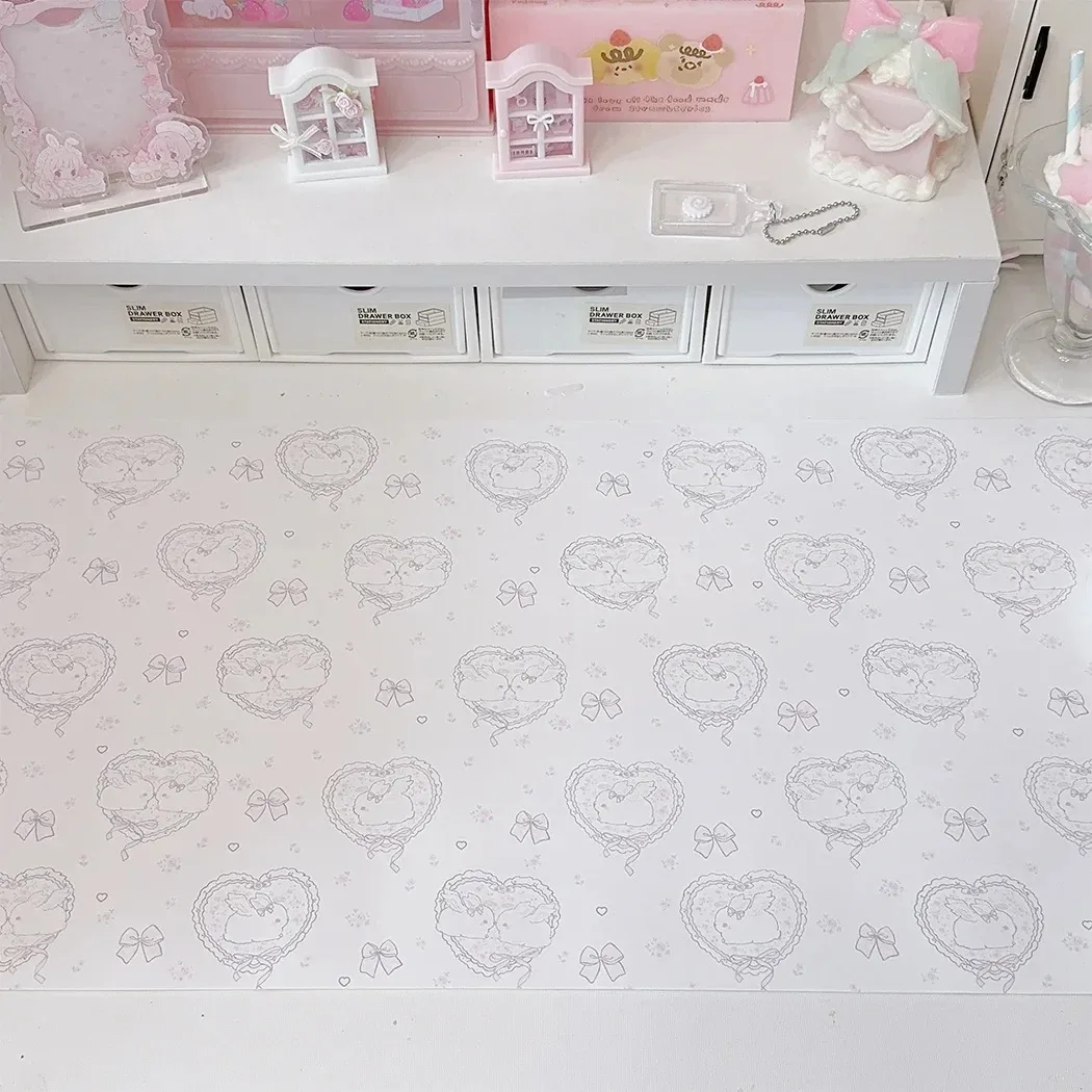 Kawaii Pink Rabbit Girl Heart  - Desk Pad Leather Large 评论和价格