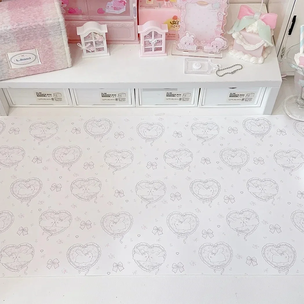 Kawaii Pink Rabbit Girl Heart  - Desk Pad Leather Large 评论和价格