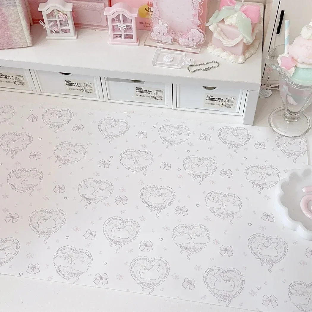 Kawaii Pink Rabbit Girl Heart  - Desk Pad Leather Large 评论和价格