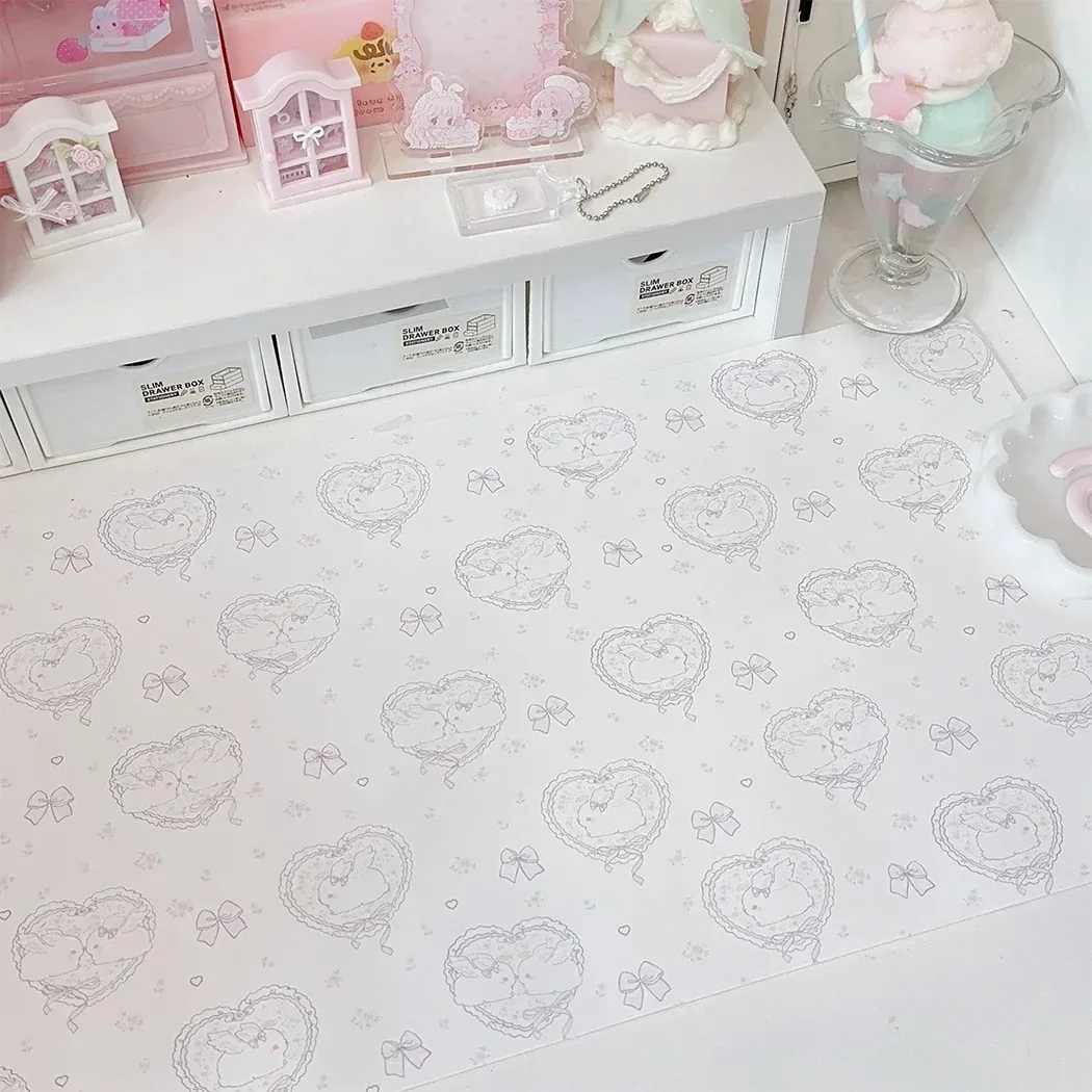 Kawaii Pink Rabbit Girl Heart  - Desk Pad Leather Large 评论和价格