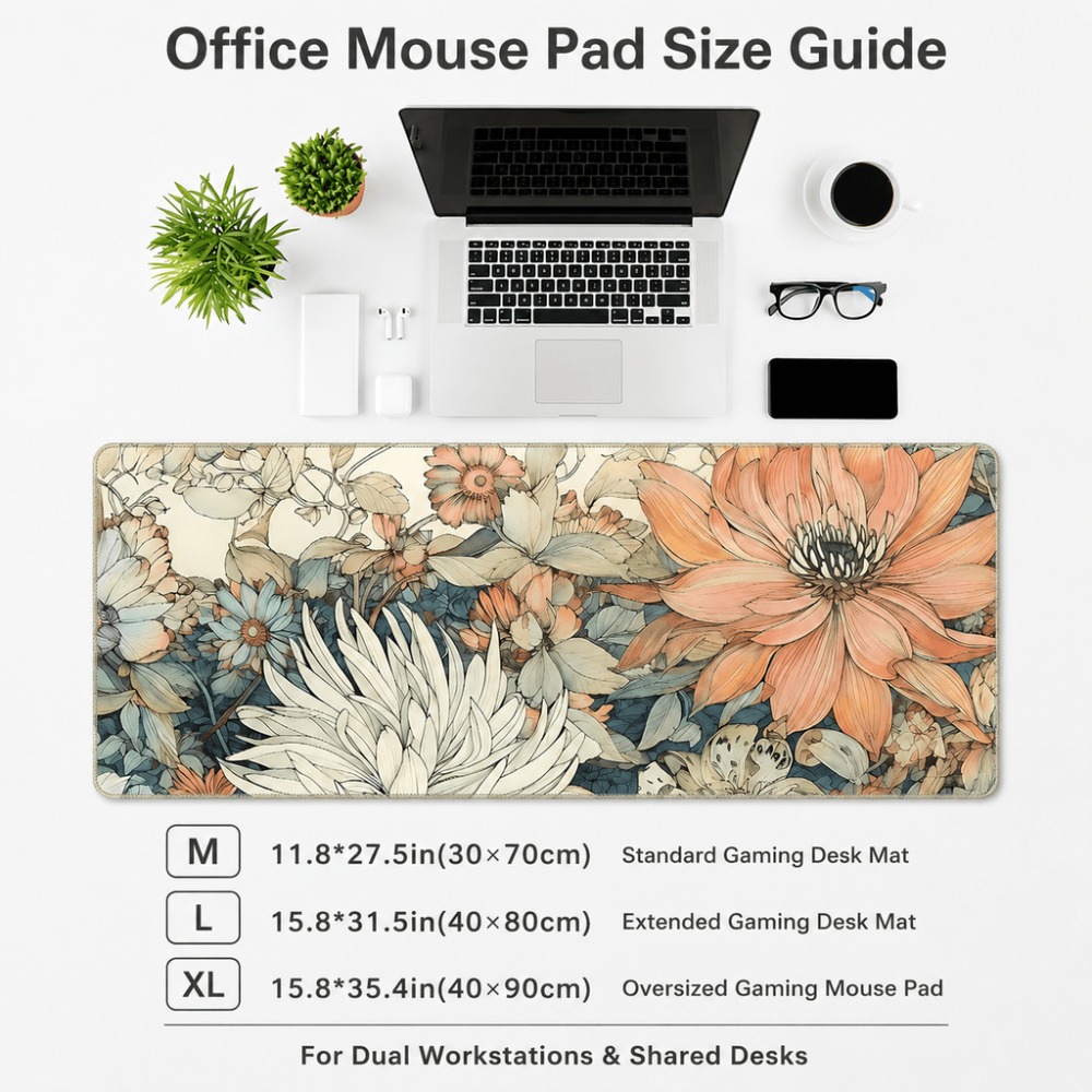 Retro floral table mat, featur - Desk Setup For Work 评论和价格