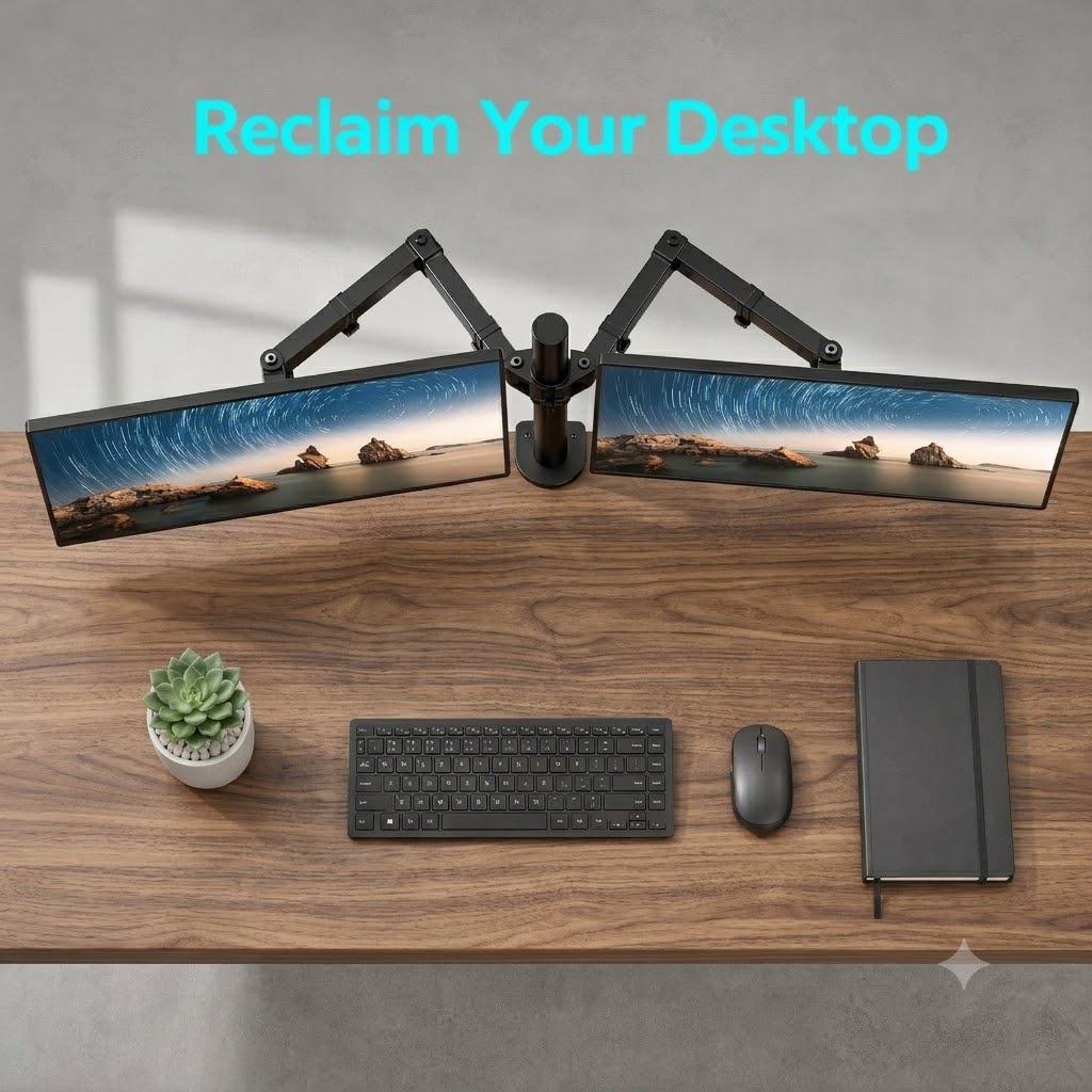 Dual Monitor Stand, Heavy Duty - Desk Setup Monitor Arm 评论和价格