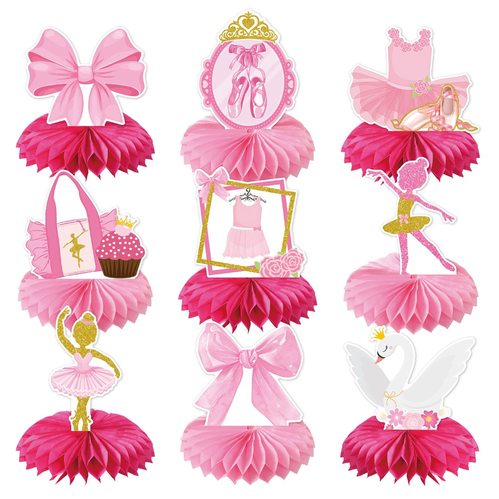9Pcs Pink Bow Ballet Theme Des - Desk Setup Background 评论和价格