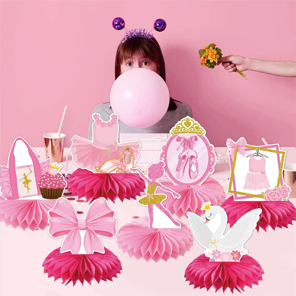 9Pcs Pink Bow Ballet Theme Des - Desk Setup Background 评论和价格