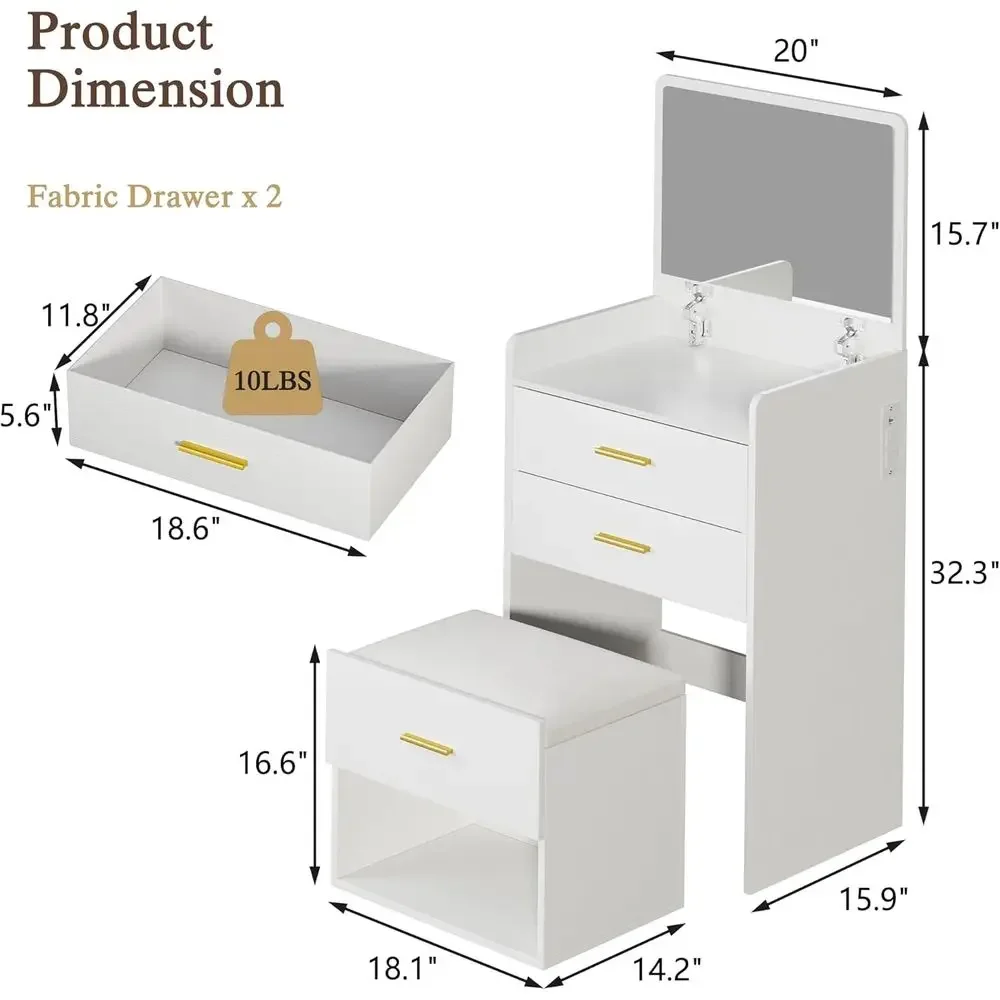 3-in-1 Vanity Desk with Flip-U - Desk Vanity Setup 评论和价格