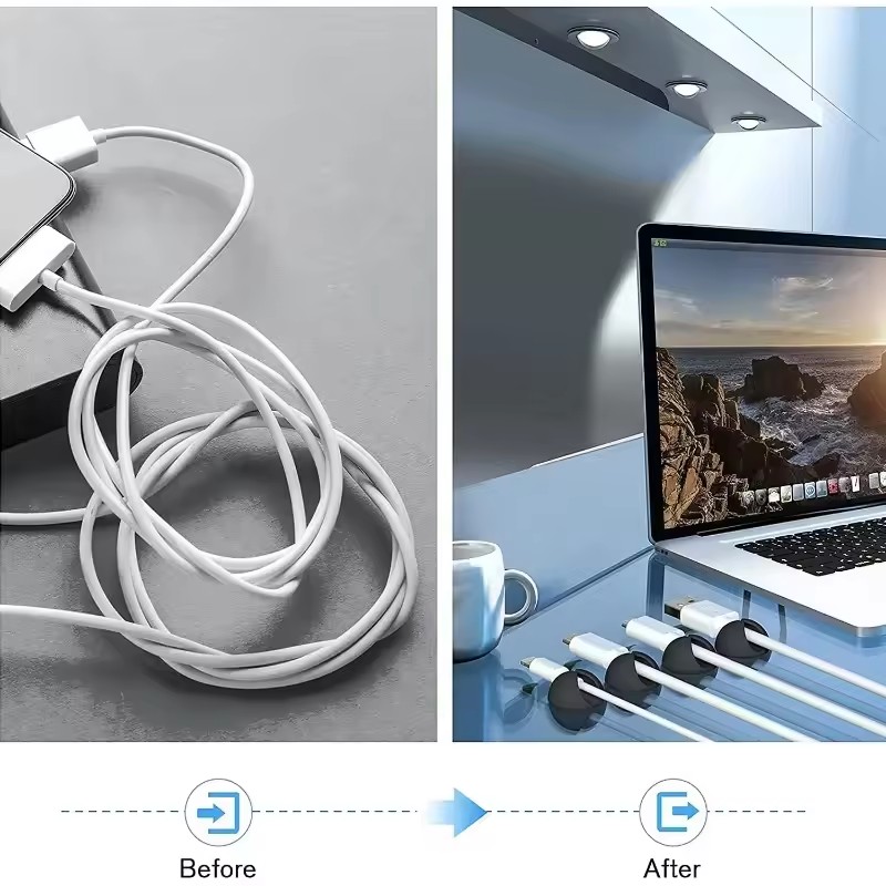 5/50Pcs Desktop Wall Cable Cli - Headphone Hook Under 评论和价格