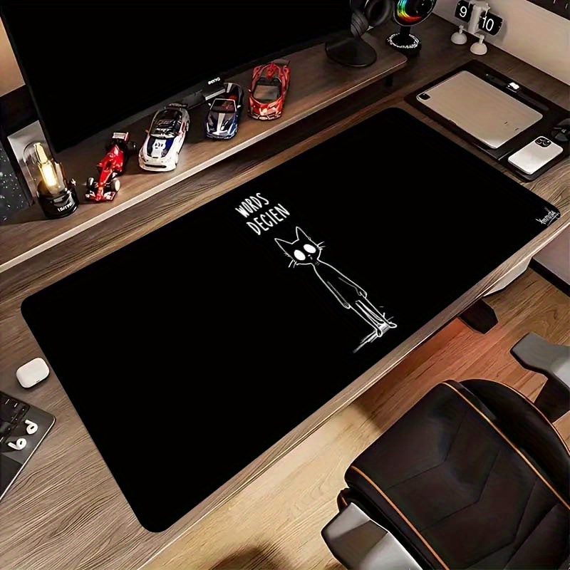 Funny Sketch Cat Words Decien  - Desk Setup For Work 评论和价格