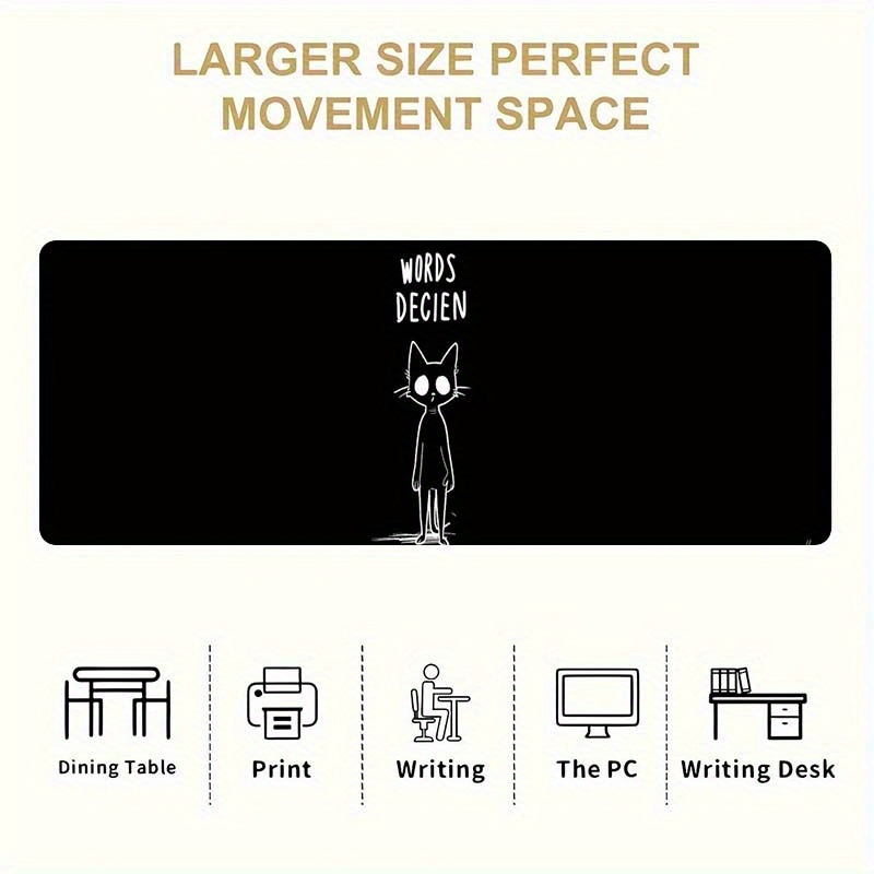 Funny Sketch Cat Words Decien  - Desk Setup For Work 评论和价格