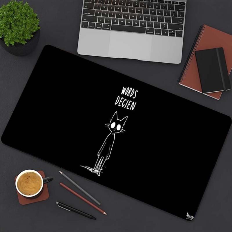 Funny Sketch Cat Words Decien  - Desk Setup For Work 评论和价格
