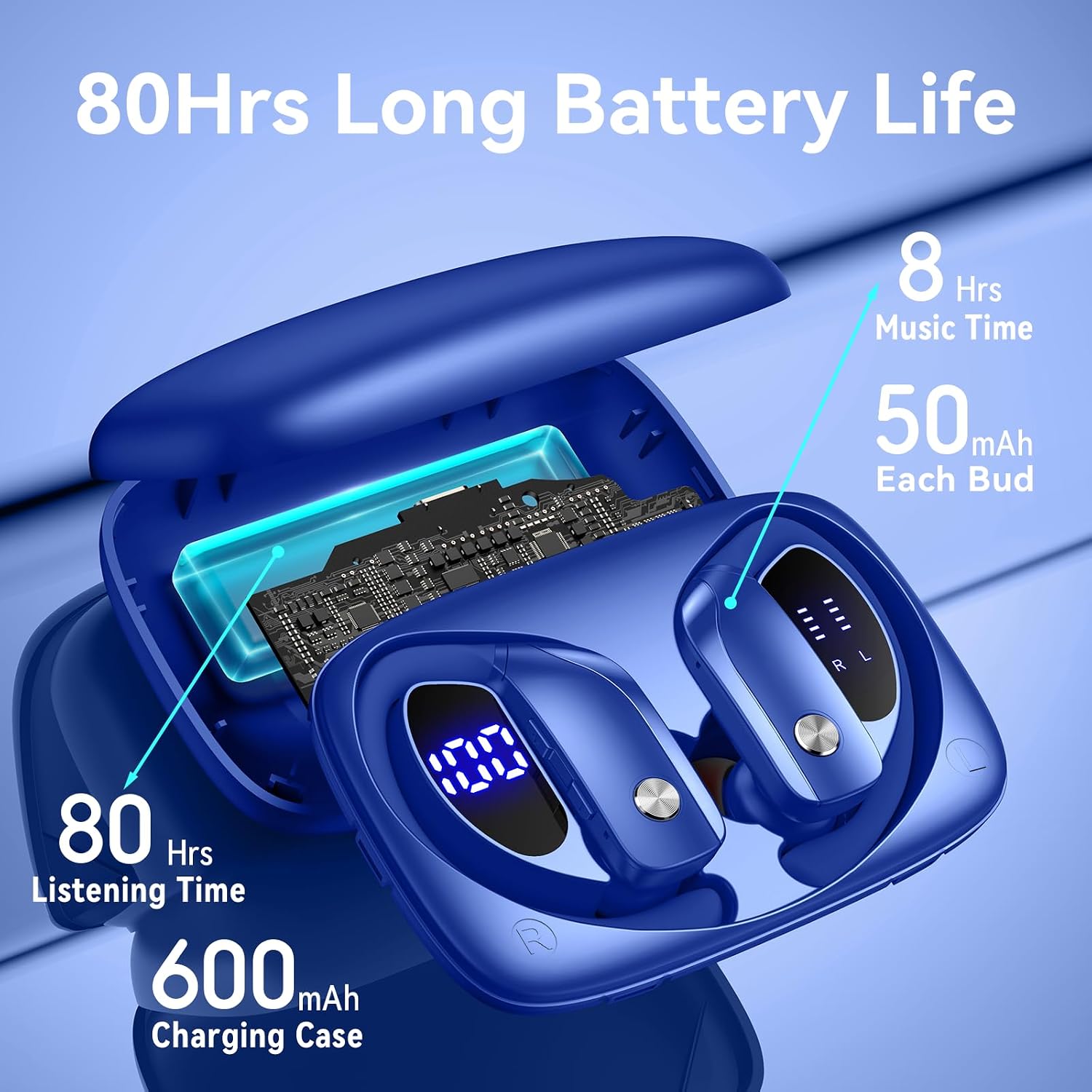 Wireless Earbuds with 80H Play - Headphone Hook Under 评论和价格
