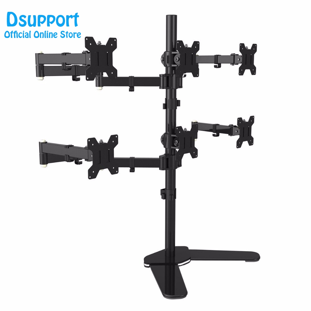 Six Arm LCD LED Monitor Stand  - Desk Setup Monitor Arm 评论和价格